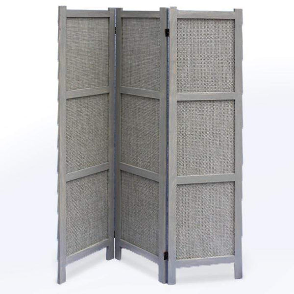 Screens Home Screen - 1" x 48" x 67" Gray, Wood & Fabric - Screen HomeRoots