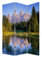 Screens Home Screen - 1" x 48" x 72" Multi-Color, Wood, Canvas, Mountain Peaks - Screen HomeRoots