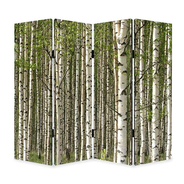 Screens Home Screen - 1" x 84" x 84" Multi-Color, Wood, Canvas, Prolific Forrest - Screen HomeRoots