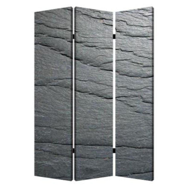 Screens Outdoor Privacy Screen - 1" x 48" x 72" Multi-Color, Wood, Canvas, Black Slate - Screen HomeRoots