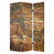 Screens Outdoor Privacy Screen - 1" x 48" x 72" Multi-Color, Wood, Canvas, Dark Brown Slate - Screen HomeRoots