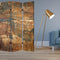 Screens Outdoor Privacy Screen - 1" x 48" x 72" Multi-Color, Wood, Canvas, Dark Brown Slate - Screen HomeRoots