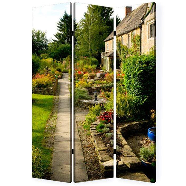 Screens Outdoor Privacy Screen - 1" x 48" x 72" Multi-Color, Wood, Canvas, English Garden - Screen HomeRoots