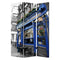 Screens Outdoor Privacy Screen - 1" x 48" x 72" Multi-Color, Wood, Canvas, The Blue Eyed - Screen HomeRoots