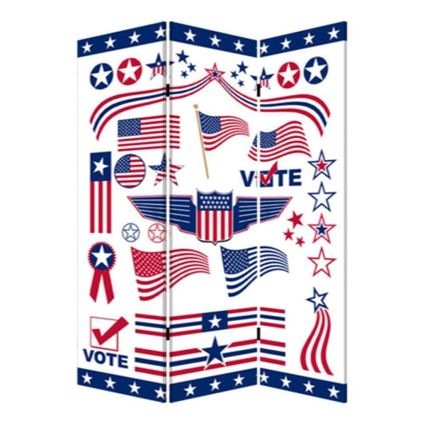 Screens Outdoor Privacy Screen - 1" x 48" x 72" Multi-Color, Wood, Canvas, Vote - Screen HomeRoots