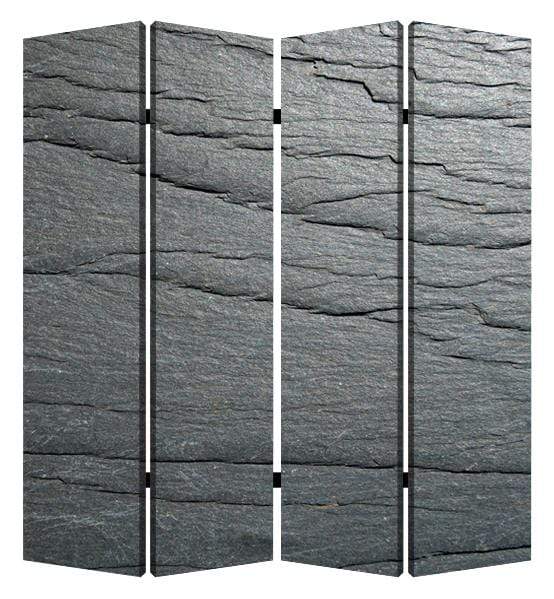 Screens Outdoor Privacy Screen - 1" x 84" x 84" Multi-Color, Wood, Canvas, Black Slate - Screen HomeRoots