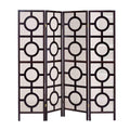 Screens Patio Privacy Screen - 68" x 1" x 70" Brown, Wood Jute Inlay - 4 Panel Screen HomeRoots