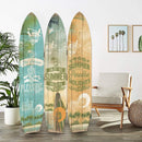 Screens Patio Screen - 47" x 1" x 71" Multicolor, Wood, Surfboard Summer - Screen HomeRoots
