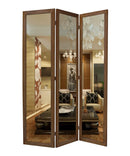 Screens Patio Screen Door - 1" x 50" x 69" Brown, Glass & Wood, Mirror - Screen HomeRoots