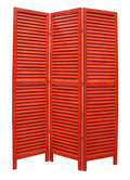 Screens Red Screen - 1" x 48" x 67" Red, Wood, Shutter -Screen HomeRoots