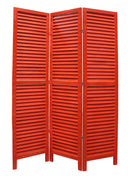 Screens Red Screen - 1" x 48" x 67" Red, Wood, Shutter -Screen HomeRoots