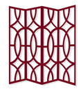 Screens Red Screen - 84" x 2" x 84" Red, Wood, 4 Panel - Screen HomeRoots
