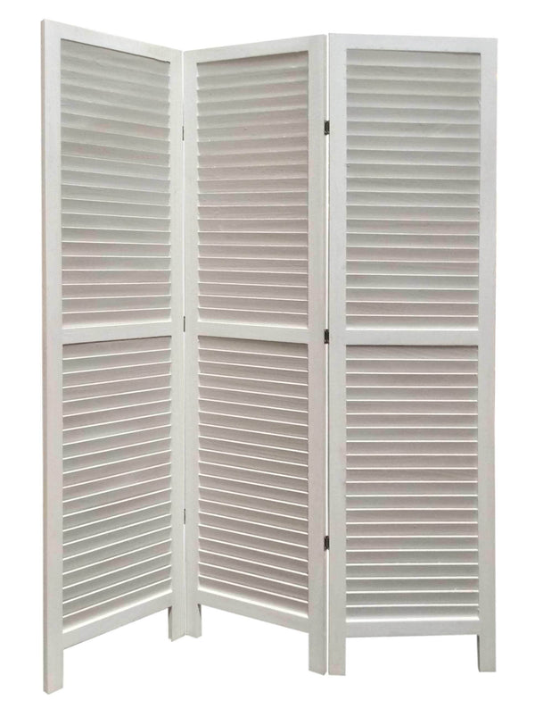 Screens White Screen - 1" x 48" x 67" White, Wood, Shutter - Screen HomeRoots