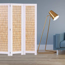 Screens White Screen - 47" x 1.5" x 67" White, Wood Wicker - 3 Panel Screen HomeRoots