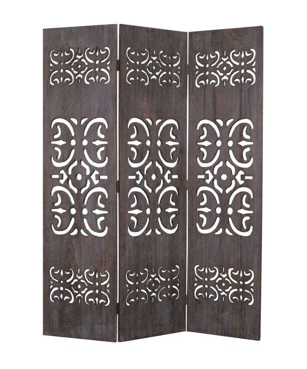 Screens Wood Screen Doors - 1" x 52" x 67" Brown, 3 Panel, Wood - Screen HomeRoots