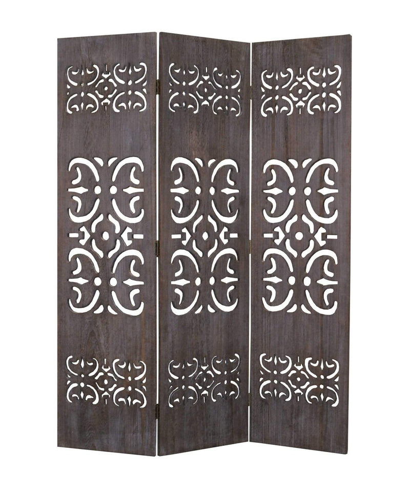 Screens Wood Screen Doors - 1" x 52" x 67" Brown, 3 Panel, Wood - Screen HomeRoots