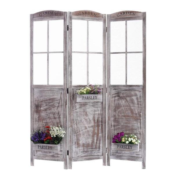 Screens Wood Screen Doors - 1" x 53" x 70" Gray, Pot Garden, Wood - Screen HomeRoots