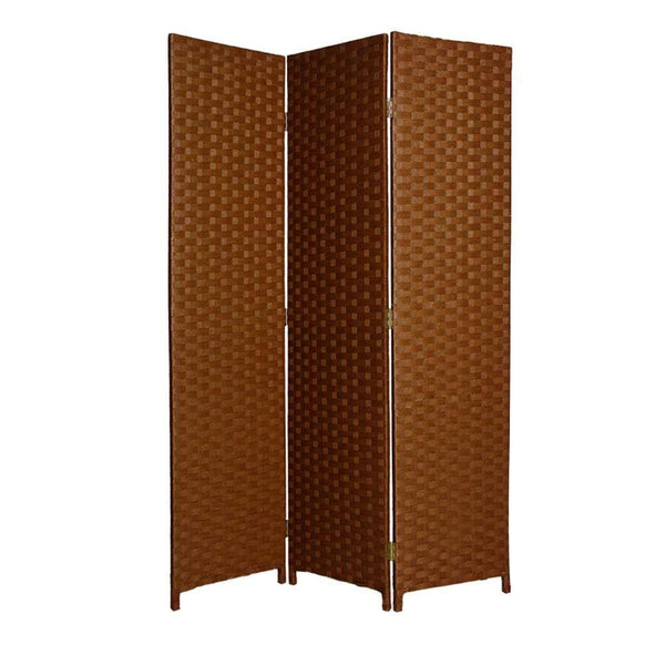 Screens Wood Screen Doors - 1" x 54" x 72" Dark Brown, Wood - 3 Panel Screen HomeRoots