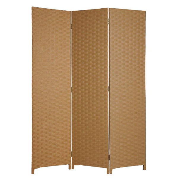 Screens Wood Screen Doors - 1" x 54" x 72" Light Brown, Wood - 3 Panel Screen HomeRoots