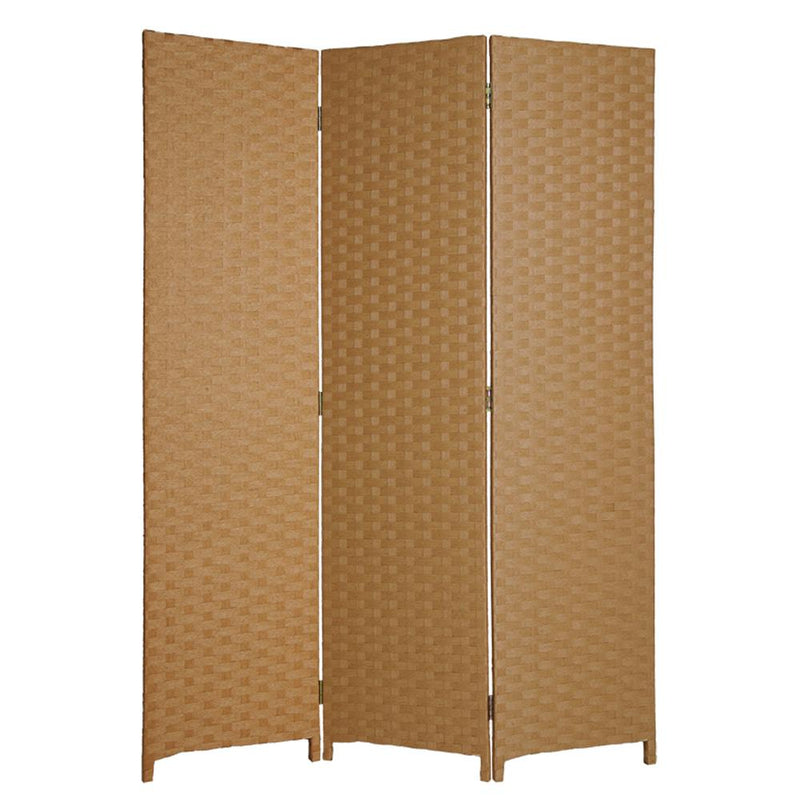 Screens Wood Screen Doors - 1" x 54" x 72" Light Brown, Wood - 3 Panel Screen HomeRoots