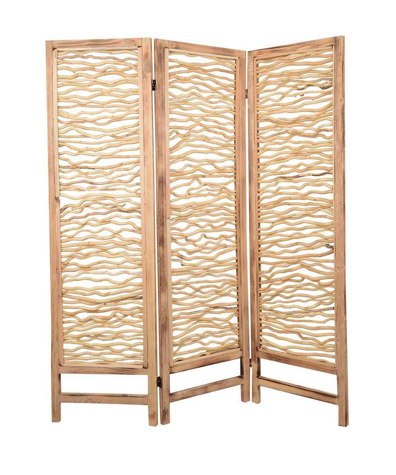 Screens Wood Screen Doors - 1" x 60" x 69" Brown, 3 Panel, Wood, Foldable - Screen HomeRoots