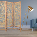 Screens Wood Screen Doors - 1" x 60" x 69" Brown, 3 Panel, Wood, Foldable - Screen HomeRoots
