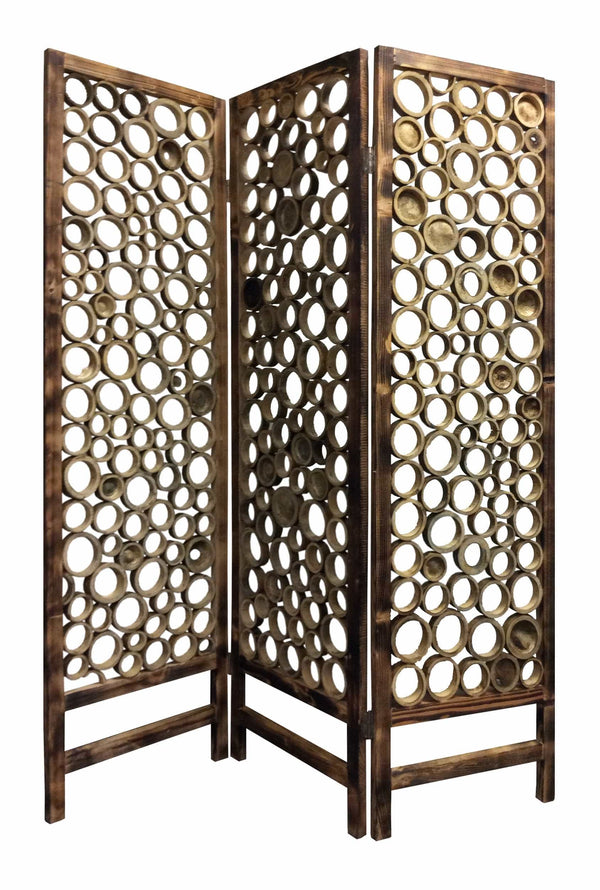 Screens Wood Screen Doors - 1" x 60" x 69" Natural, Bamboo, Slice - Screen HomeRoots