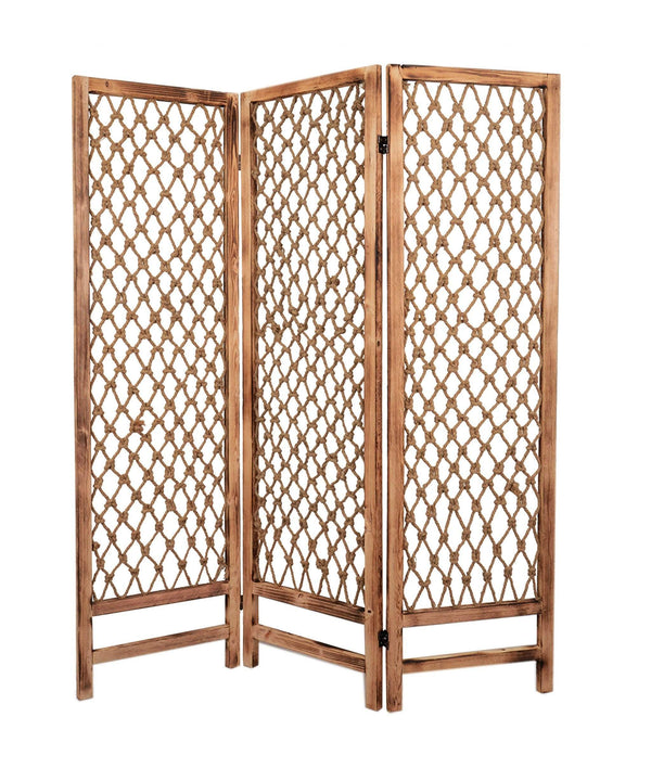 Screens Wood Screen Doors - 1" x 60" x 69" Natural Rope Wooden - Screen HomeRoots