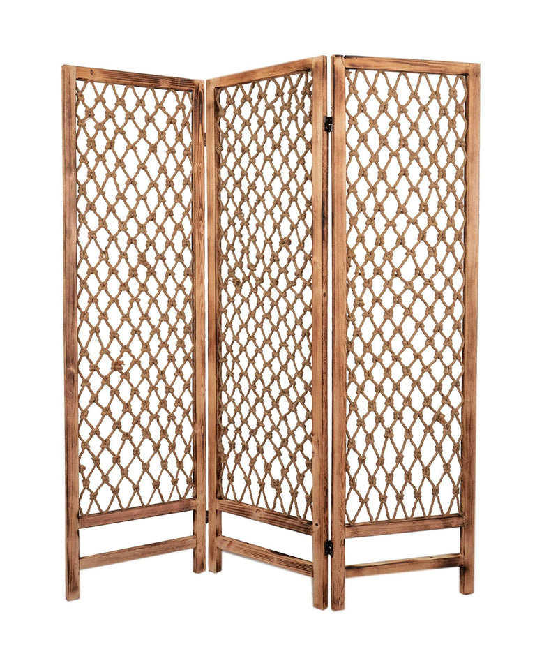Screens Wood Screen Doors - 1" x 60" x 69" Natural Rope Wooden - Screen HomeRoots