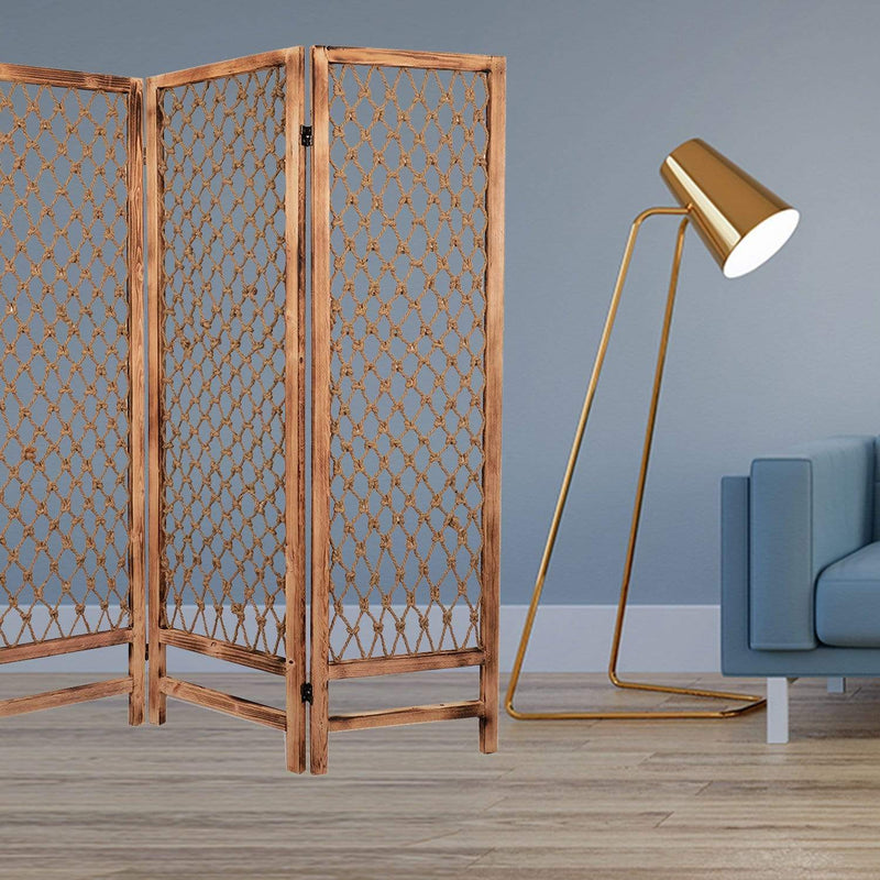 Screens Wood Screen Doors - 1" x 60" x 69" Natural Rope Wooden - Screen HomeRoots