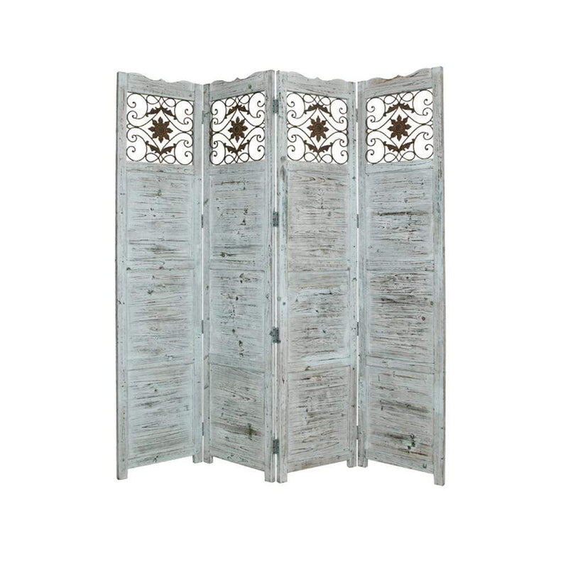 Screens Wood Screen Doors - 1" x 76" x 84" Blue, Wood- Screen HomeRoots