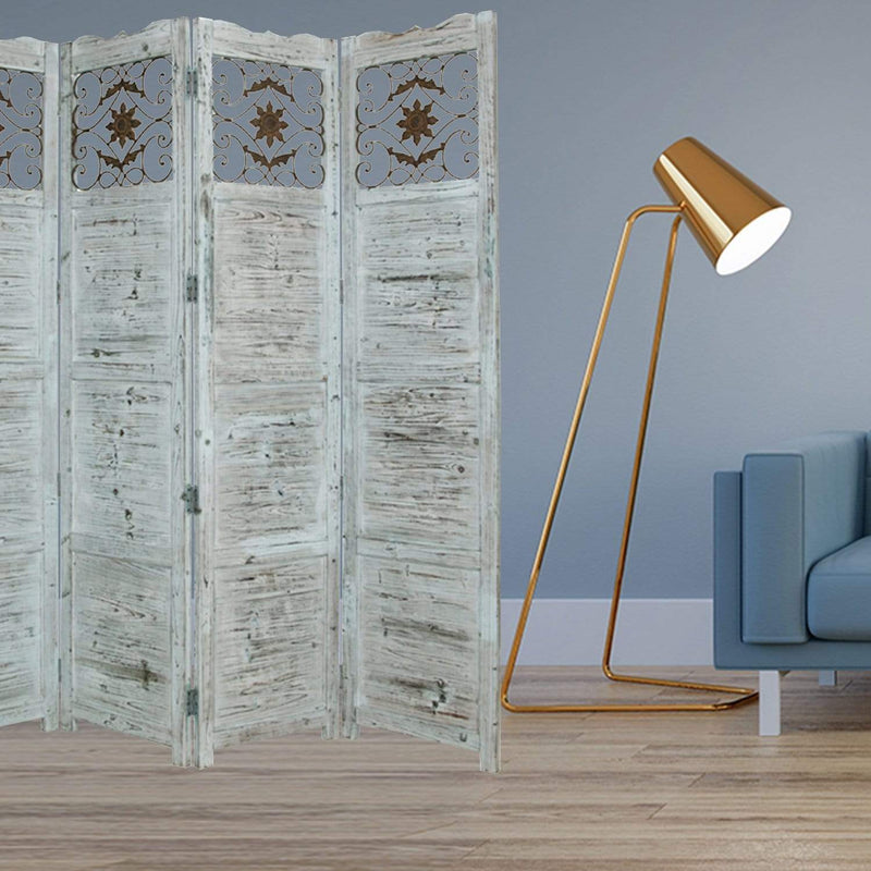 Screens Wood Screen Doors - 1" x 76" x 84" Blue, Wood- Screen HomeRoots