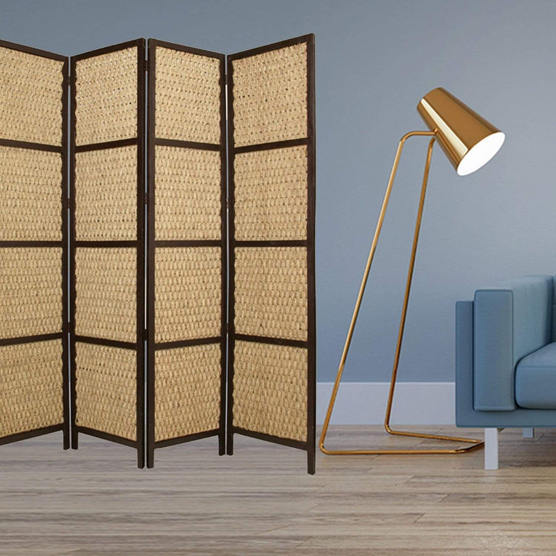 Screens Wood Screen Doors - 1" x 80" x 96" Brown, Wood, Braided Rope - Screen HomeRoots