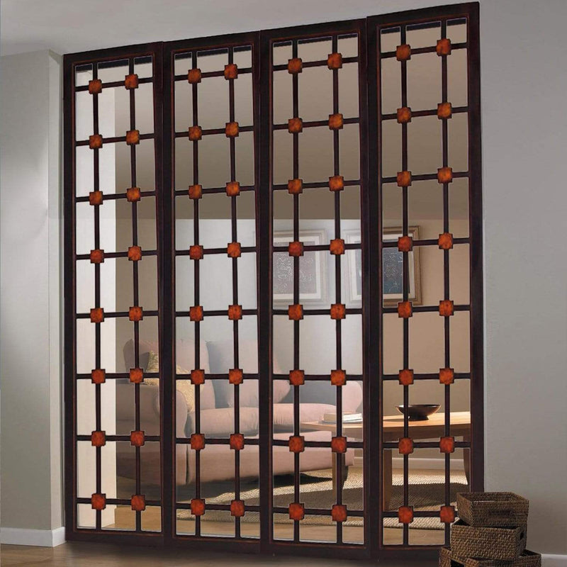 Screens Wood Screen Doors - 1" x 84" x 84" Brown, Wood - Screen HomeRoots