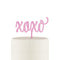 Script XOXO Acrylic Cake Topper - Dark Pink (Pack of 1)-Wedding Cake Toppers-JadeMoghul Inc.