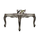 Scrolled Pattern Wooden Counter Height Table with cabriole Legs, Silver-Bar Tables-Silver-Wood and Poly Resin-JadeMoghul Inc.