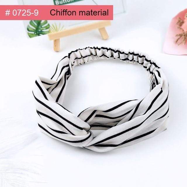 Scrunchies Woman Knotted Turban Hair Accessories for Girls Turban Elastic Hairband Head Wrap Striped  Hair Scrunchies W276 AExp