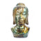 Sculptures Ceramic Sculpture - 7" X 5'.5" X 13" Copper, Red and Gold Ceramic Buddha Head Decorative Sculpture HomeRoots
