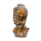 Sculptures Ceramic Sculpture - 7" X 5'.5" X 13" Turquoise, Copper and Bronze Ceramic Buddha Head Decorative Sculpture HomeRoots