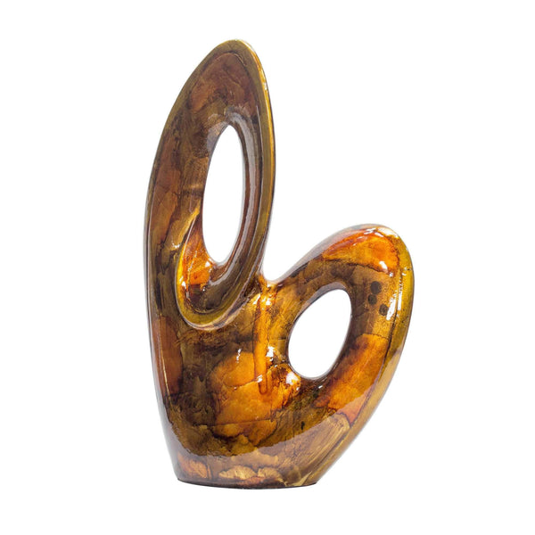 Sculptures Contemporary Sculpture - 14" X 5" X 19'.5" Copper, Red and Gold Metal Sculpture HomeRoots