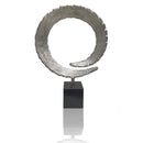 Sculptures Contemporary Sculpture - 3.75" x 12" x 16.5" Silver & Black, Marble, Large - Tail Sculpture HomeRoots