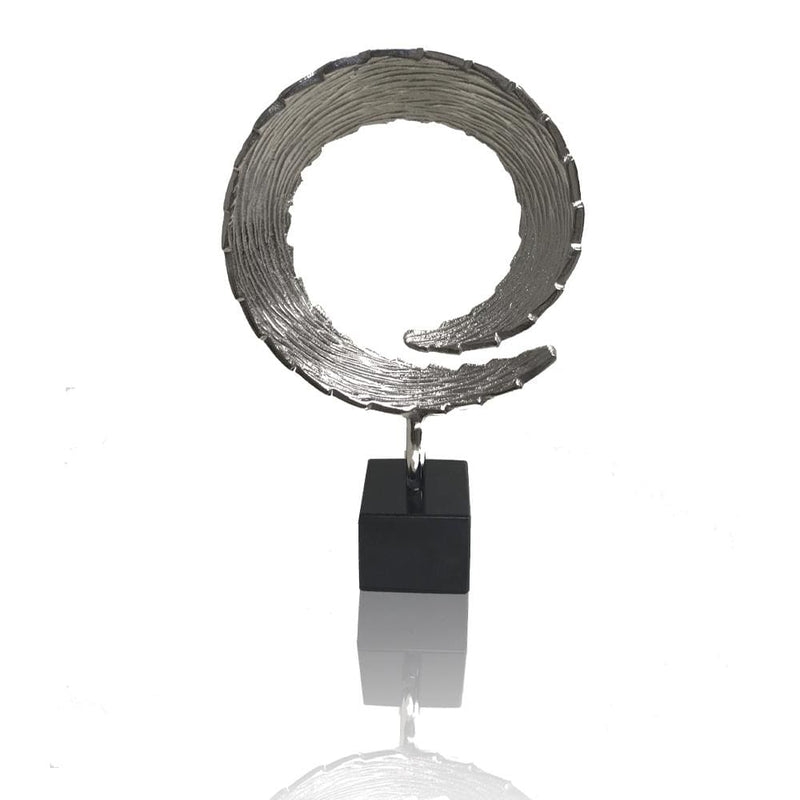 Sculptures Contemporary Sculpture - 3" x 10" x 15.5" Silver & Black/Small - Tail Sculpture HomeRoots