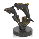 Sculptures Contemporary Sculpture - 3" x 4" x 4.5" Bronze/Black Jumping - Dolphin Sculpture HomeRoots