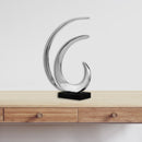Sculptures Contemporary Sculpture - 4" x 12" x 18" Buffed & Black - Wave Sculpture HomeRoots