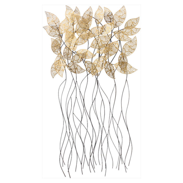 Sculptures Metal Sculpture - 23" X 40" X 5" Sculptured Leaves HomeRoots