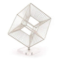Sculptures Modern Sculpture - 10.4" X 12" X 14.2" Three Dimensional Silver Cube Sculpture Figurine HomeRoots