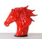 Sculptures Modern Sculpture - 11" Red Polynesian Horse Head Sculpture HomeRoots