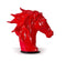 Sculptures Modern Sculpture - 11" Red Polynesian Horse Head Sculpture HomeRoots