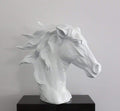 Sculptures Modern Sculpture - 11" White Polynesian Horse Head Sculpture HomeRoots