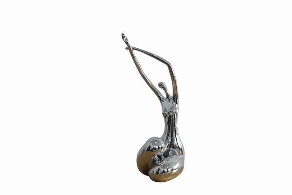 Sculptures Modern Sculpture - 24" Silver Polynesian Sculpture HomeRoots